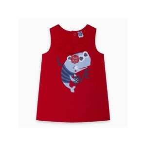 Tuc Tuc Red Sleeveless Dress with Design